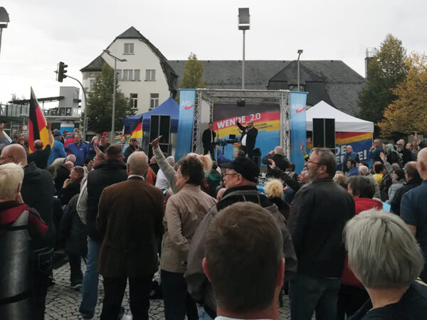Veranstaltung der AfD auf dem Sonneberger Marktplatz